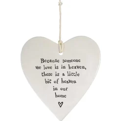 'Because Someone We Love' Porcelain Round Heart>East of India Clearance