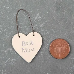 Best Mum - 3Cm Little Heart On Wire>East of India Best