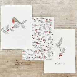 Bird And Berry Robin All Over Greetings Card><noscript><img width=