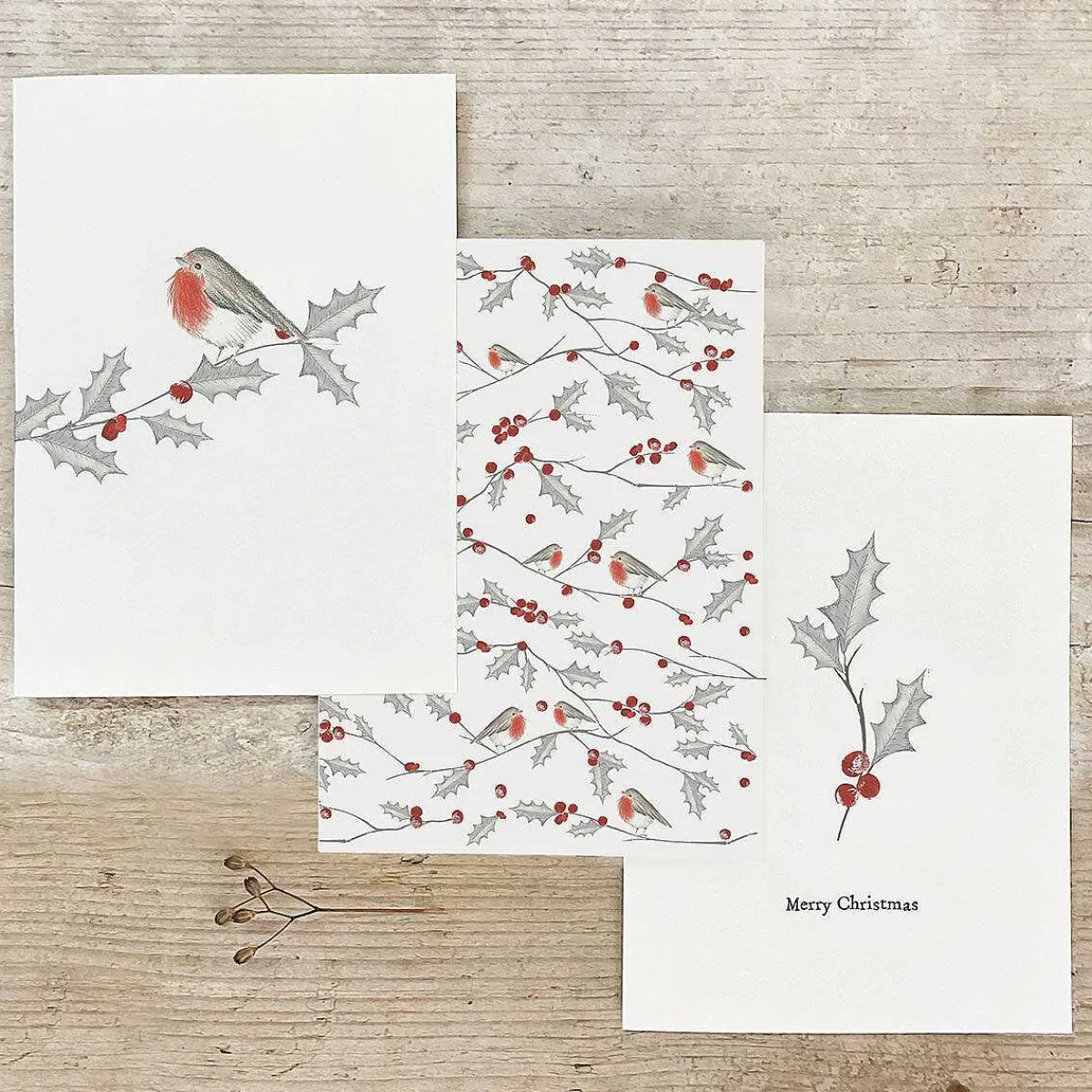 Bird And Berry Robin All Over Greetings Card>East of India Shop