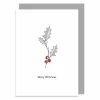 Bird And Berry Holly Greetings Card>East of India Flash Sale