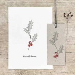 Bird And Berry Holly Greetings Card>East of India Flash Sale