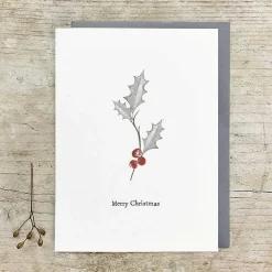 Bird And Berry Holly Greetings Card><noscript><img width=