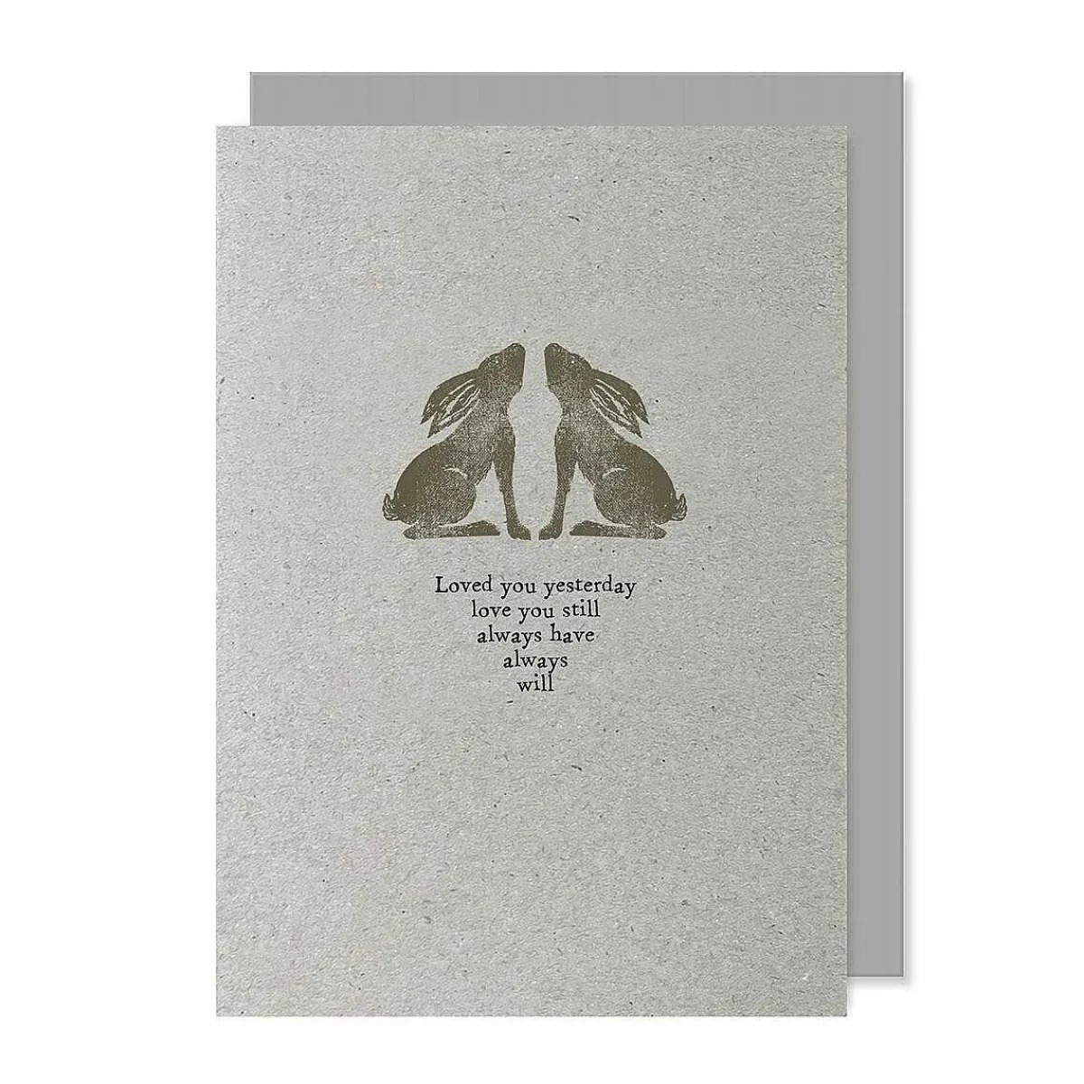 Block Print 'Love You' Hares Greetings Card>East of India New