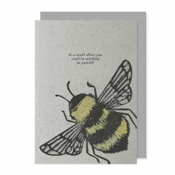 Block Print 'Be Yourself ' Bee Greetings Card>East of India Discount