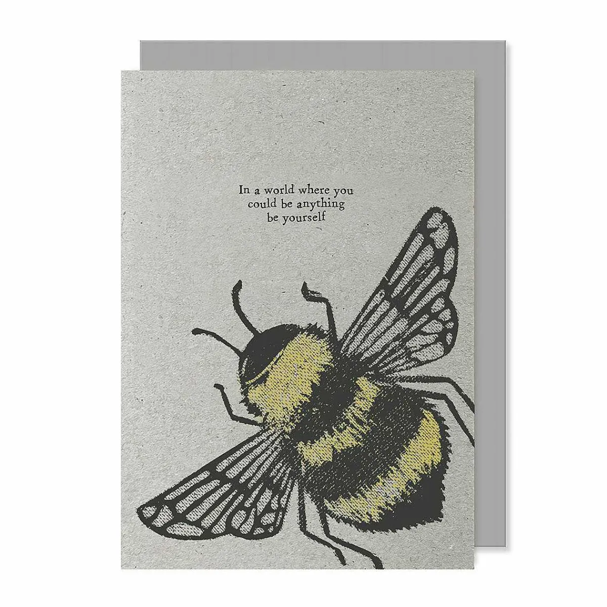 Block Print 'Be Yourself ' Bee Greetings Card>East of India Discount