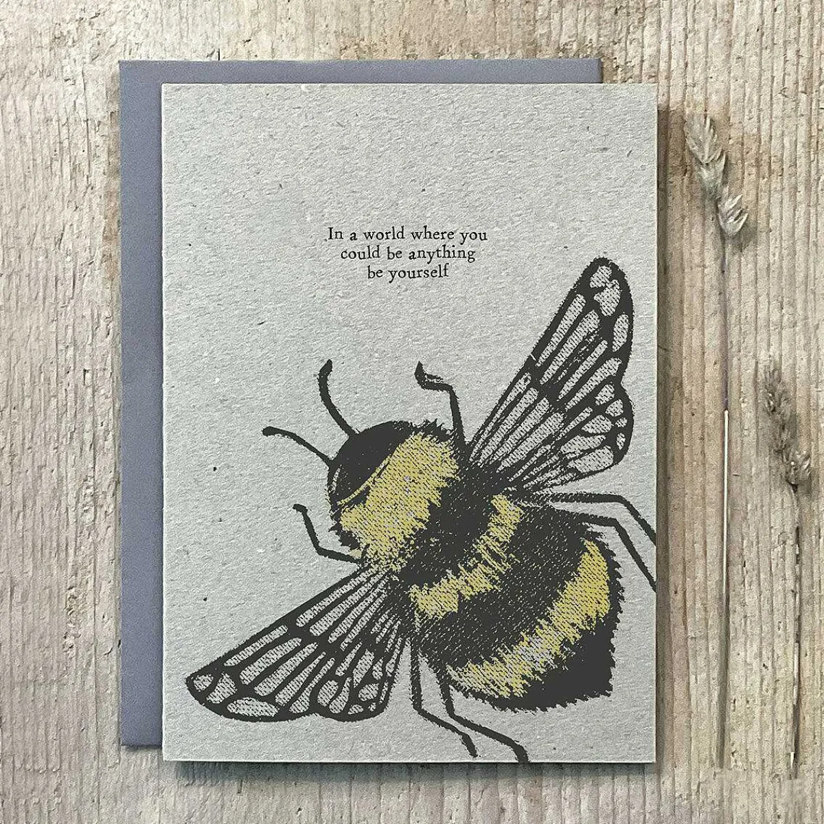 Block Print 'Be Yourself ' Bee Greetings Card>East of India Discount