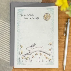 'Brilliant, Brave & Beautiful' Hare Card>East of India Sale