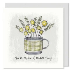 'Capable Of Amazing Things' Flowers In A Mug Card><noscript><img width=