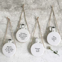 'Distance Means So Little' Circle Porcelain Hanger><noscript><img width=