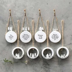 'Distance Means So Little' Circle Porcelain Hanger><noscript><img width=