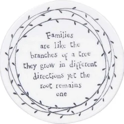 Families Are Like Branches Porcelain Leaf Coaster>East of India Fashion