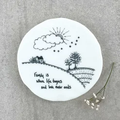 'Family Is Where The Life Begins' Countryside Coaster><noscript><img width=