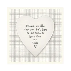 'Friends Are Like Stars' Porcelain Heart Card>East of India Fashion