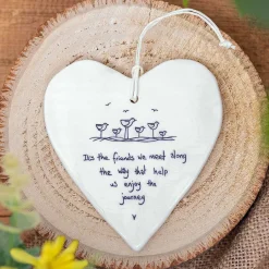 'Friends We Meet' Wobbly Hanging Heart>East of India New