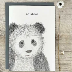 'Get Well Soon' Panda Extra Large Greetings Card>East of India Clearance