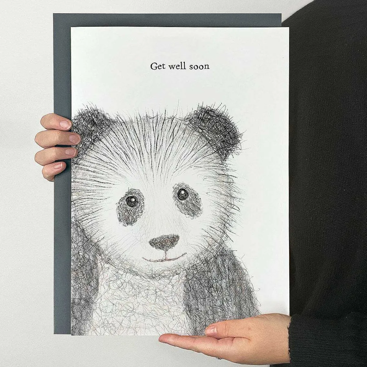 'Get Well Soon' Panda Extra Large Greetings Card>East of India Clearance