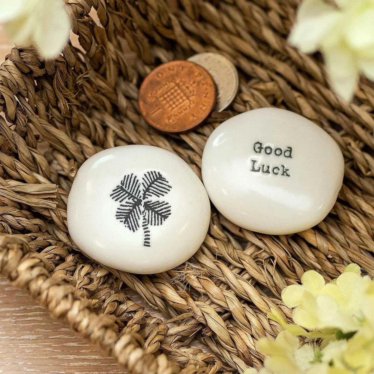 'Good Luck' Sentimental Pebble>East of India Best Sale