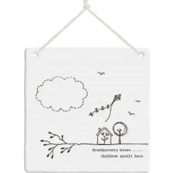 'Grandparents House' Hanging Porcelain Sign>East of India Cheap
