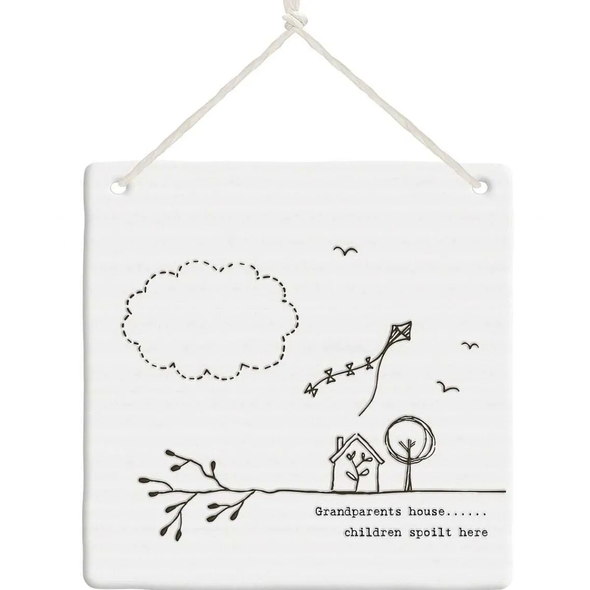 'Grandparents House' Hanging Porcelain Sign>East of India Cheap