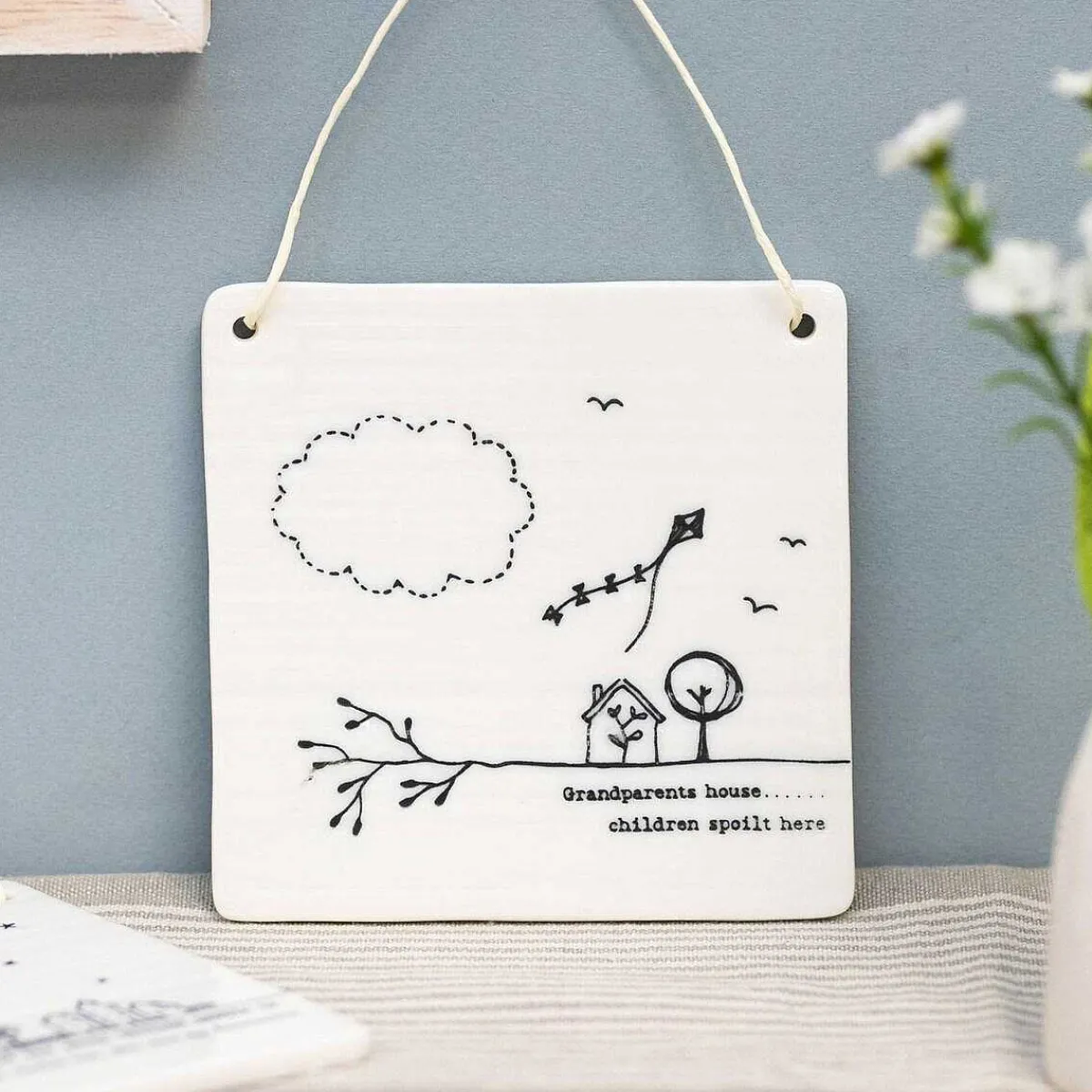 'Grandparents House' Hanging Porcelain Sign>East of India Cheap