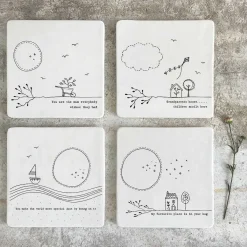 'Grandparents House' Porcelain Square Coaster>East of India New