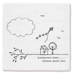 'Grandparents House' Porcelain Square Coaster>East of India New