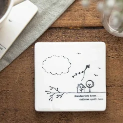 'Grandparents House' Porcelain Square Coaster><noscript><img width=