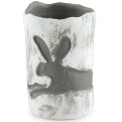 Grey Running Rabbit Vase>East of India Outlet