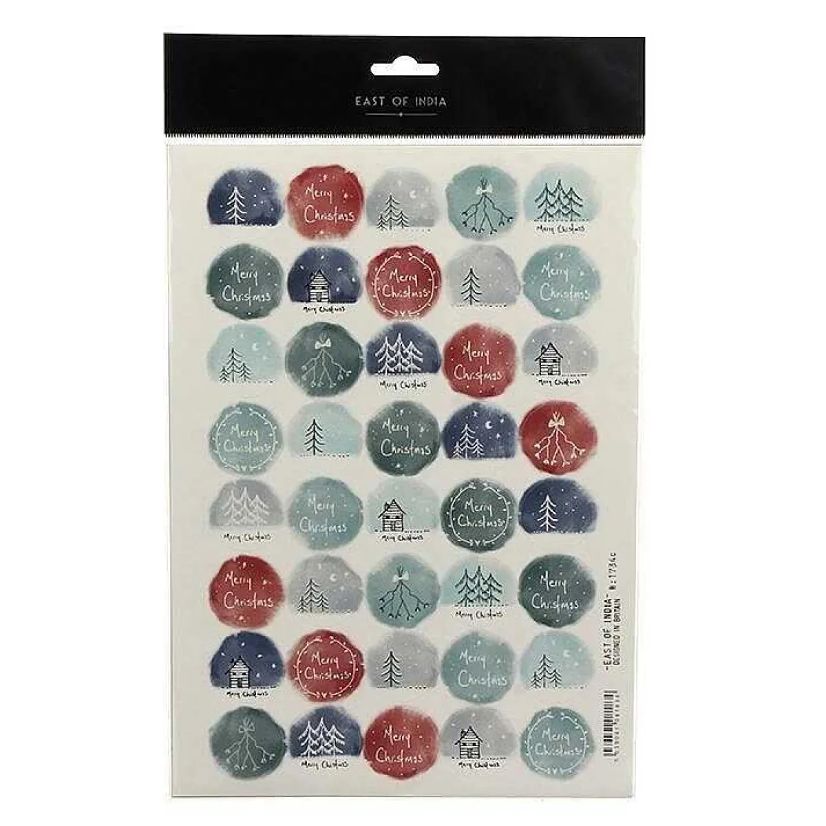 Hand Drawn Cream Christmas Sticker Sheet>East of India Flash Sale