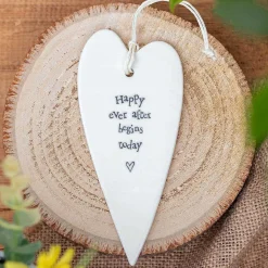 Happy Ever After Begins Today Porcelain Heart>East of India Flash Sale