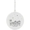 'Hearts Come Home' Flat Porcelain Bauble>East of India Outlet