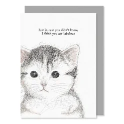 'I Think You Are Fabulous' Cat Card>East of India Cheap