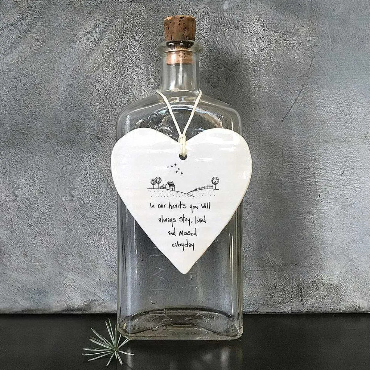 'In Our Hearts' Round Wobbly Porcelain Heart>East of India Store