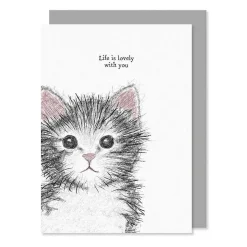 'Life Is Lovely With You' Cat Card>East of India Shop