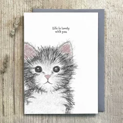 'Life Is Lovely With You' Cat Card><noscript><img width=