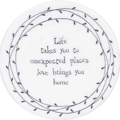 Life Takes You Porcelain Leaf Coaster>East of India New
