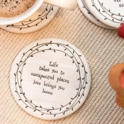 Life Takes You Porcelain Leaf Coaster><noscript><img width=