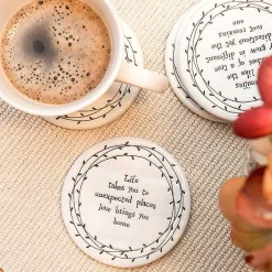 Life Takes You Porcelain Leaf Coaster><noscript><img width=