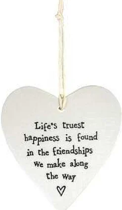 Life's Truest Happiness... Porcelain Heart>East of India Clearance