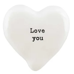 'Love You' White Heart Token>East of India Store