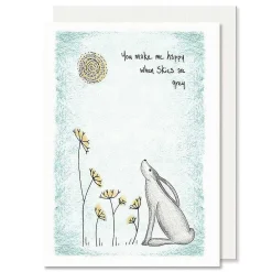 'Make Me Happy' Hare Card>East of India New