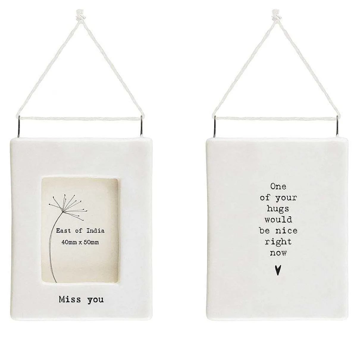 'Miss You' Mini Hanging Frame>East of India Cheap