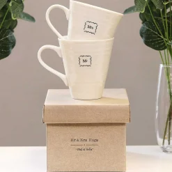 Mr & Mrs Boxed Mug Set>East of India Cheap
