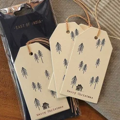 Pack Of 6 Labels Fir Trees And House>East of India Online