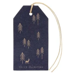 Pack Of 6 Labels Fir Trees And Stag>East of India Outlet