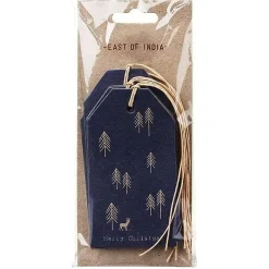 Pack Of 6 Labels Fir Trees And Stag>East of India Outlet