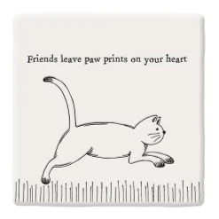 'Paw Prints On Your Heart' Square Coaster>East of India Best Sale