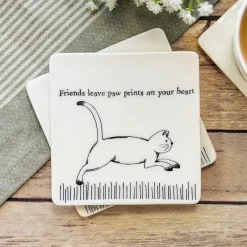 'Paw Prints On Your Heart' Square Coaster>East of India Best Sale