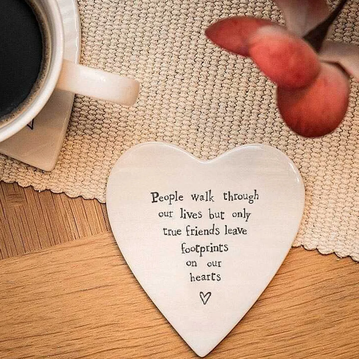 People Walk Through Our Lives Porcelain Coaster>East of India Online